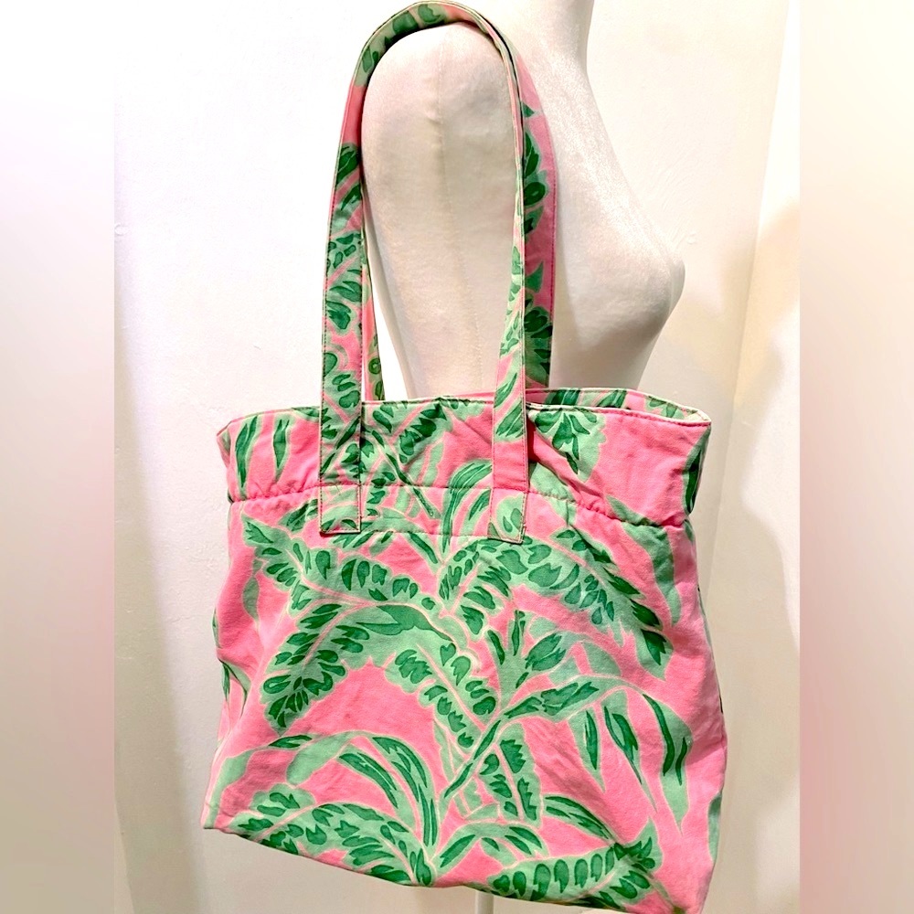 Graham Kandiah charming pink and green tropical tote in great condition.